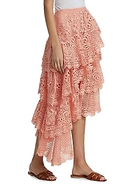 Guipure Lace Tiered Skirt