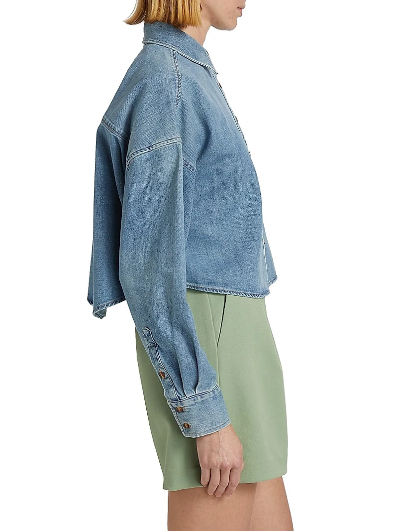 Boyfriend Denim Crop Shirt