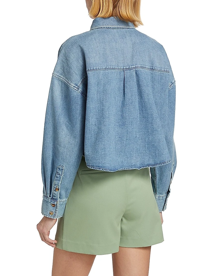 Boyfriend Denim Crop Shirt