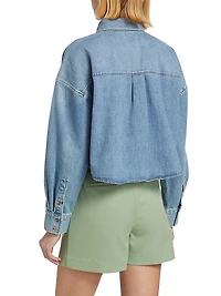 Boyfriend Denim Crop Shirt