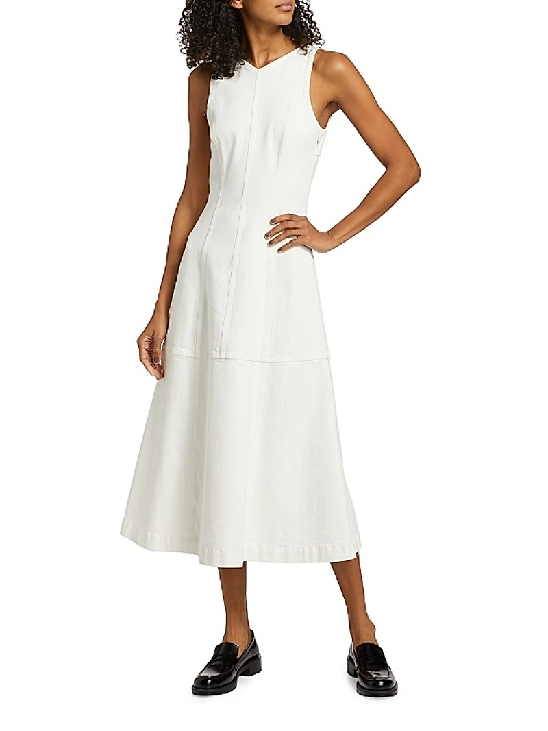 Arlet Cotton-Blend Stretch Twill Sleeveless Midi-Dress