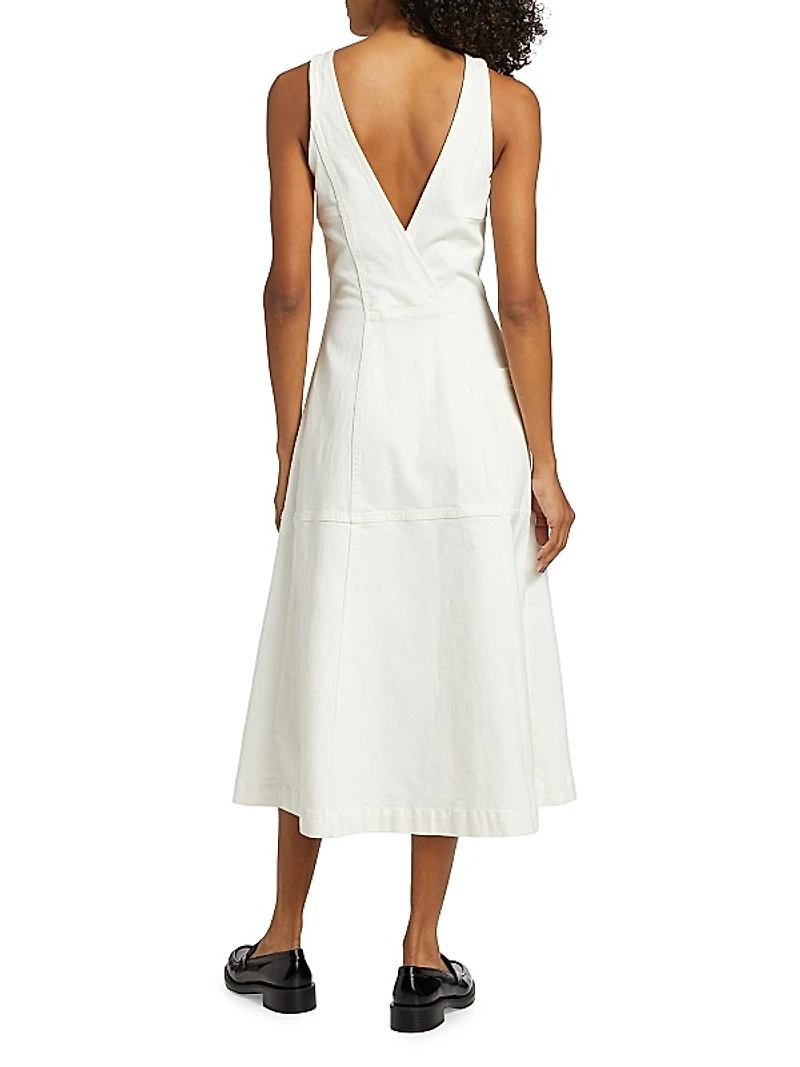 Arlet Cotton-Blend Stretch Twill Sleeveless Midi-Dress