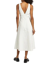 Arlet Cotton-Blend Stretch Twill Sleeveless Midi-Dress