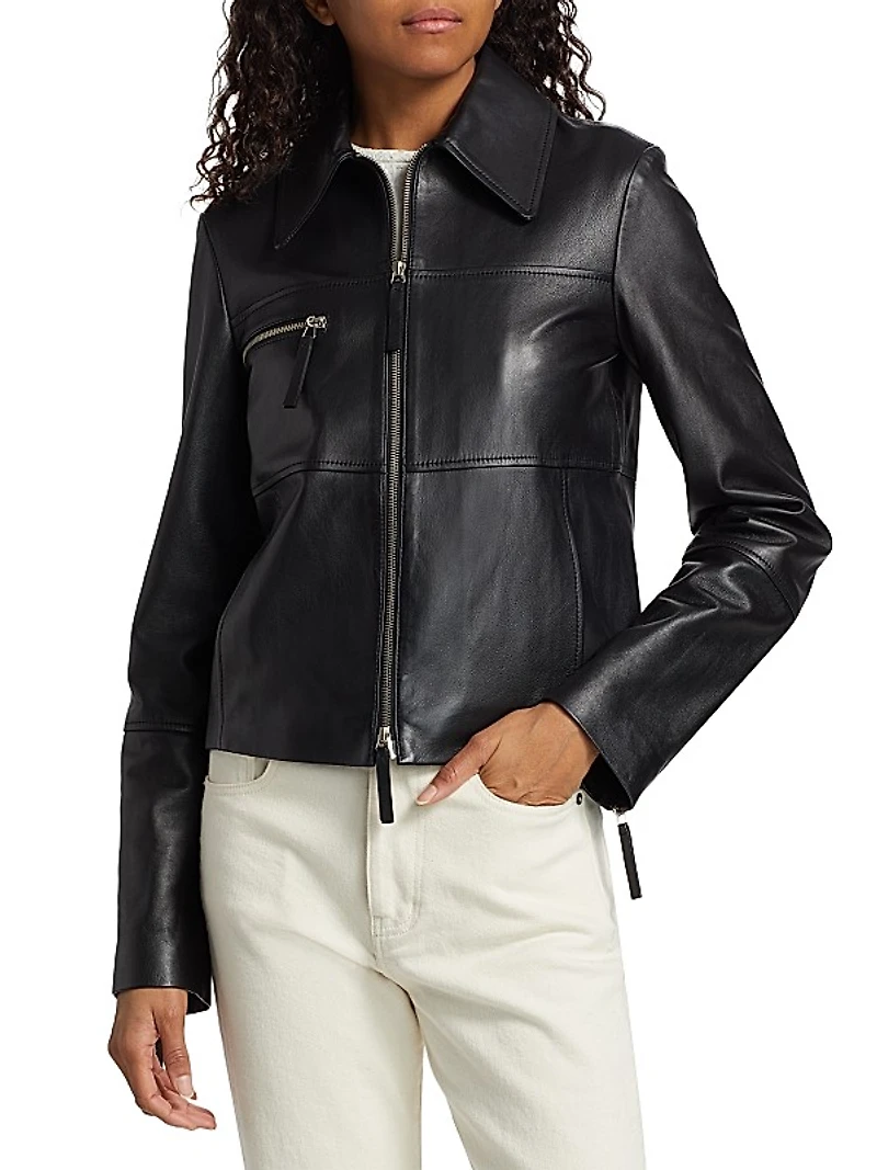 Annabel Leather Zip Jacket