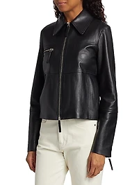 Annabel Leather Zip Jacket