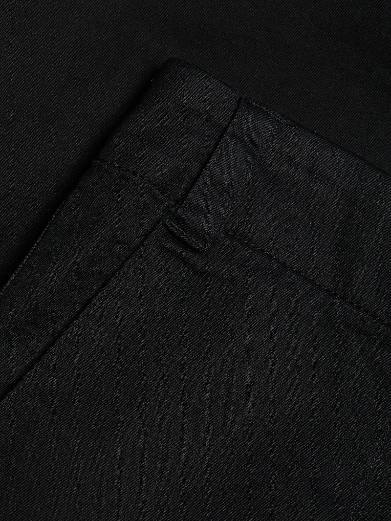 Cotton Twill Tapered Crop Pants