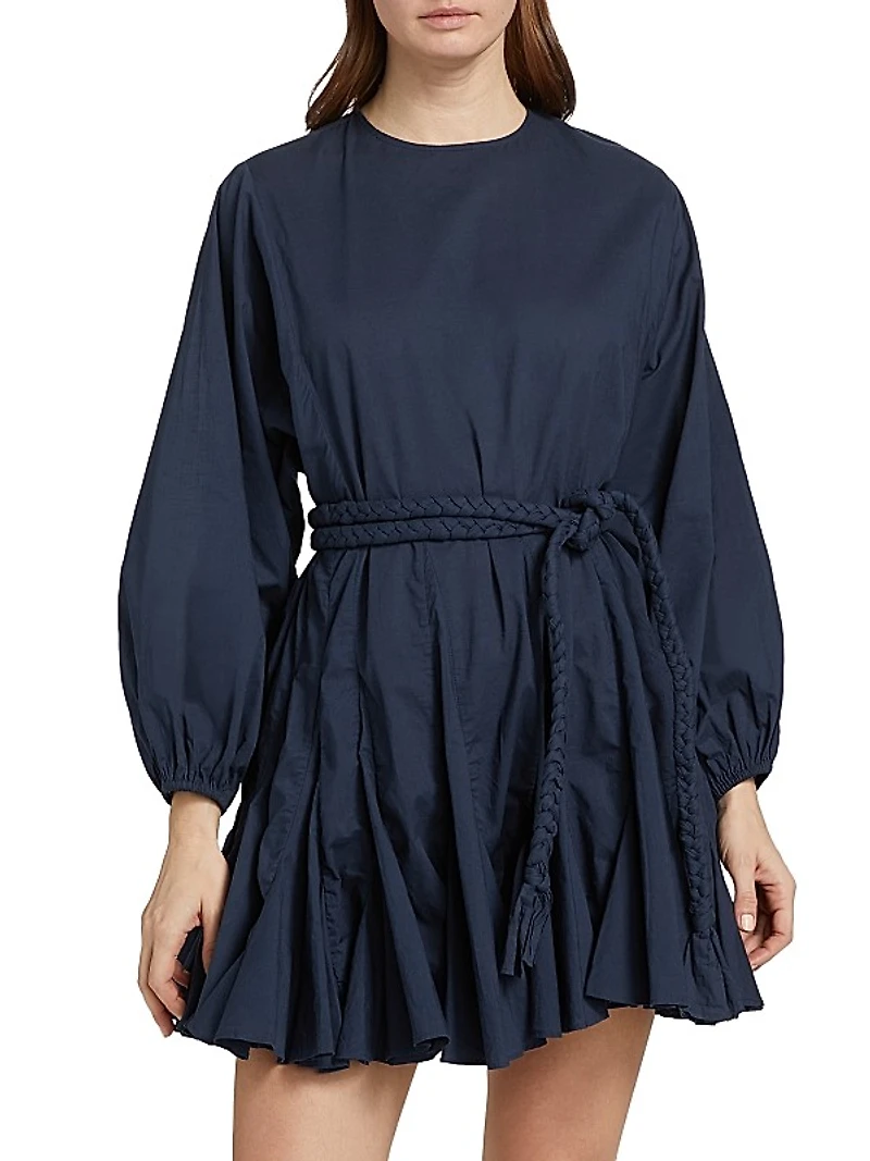 Ella Cotton Braided Belt Minidress