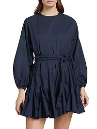 Ella Cotton Braided Belt Minidress