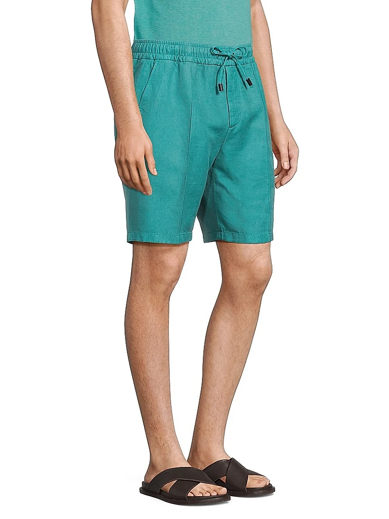 Cotton-Blend Drawstring Shorts