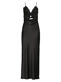 Maxxy Satin Slip Cut-Out Maxi Dress