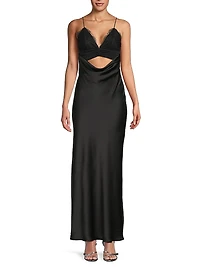 Maxxy Satin Slip Cut-Out Maxi Dress