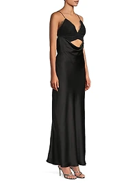 Maxxy Satin Slip Cut-Out Maxi Dress
