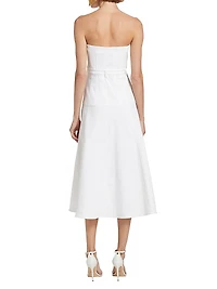 Veena Denim Strapless Midi-Dress