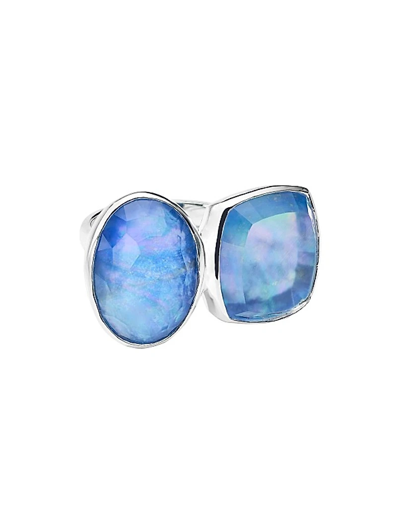 Rock Candy Large Stone Mixed-Cut Oval & Cushion Sterling Silver & Triplet Ring