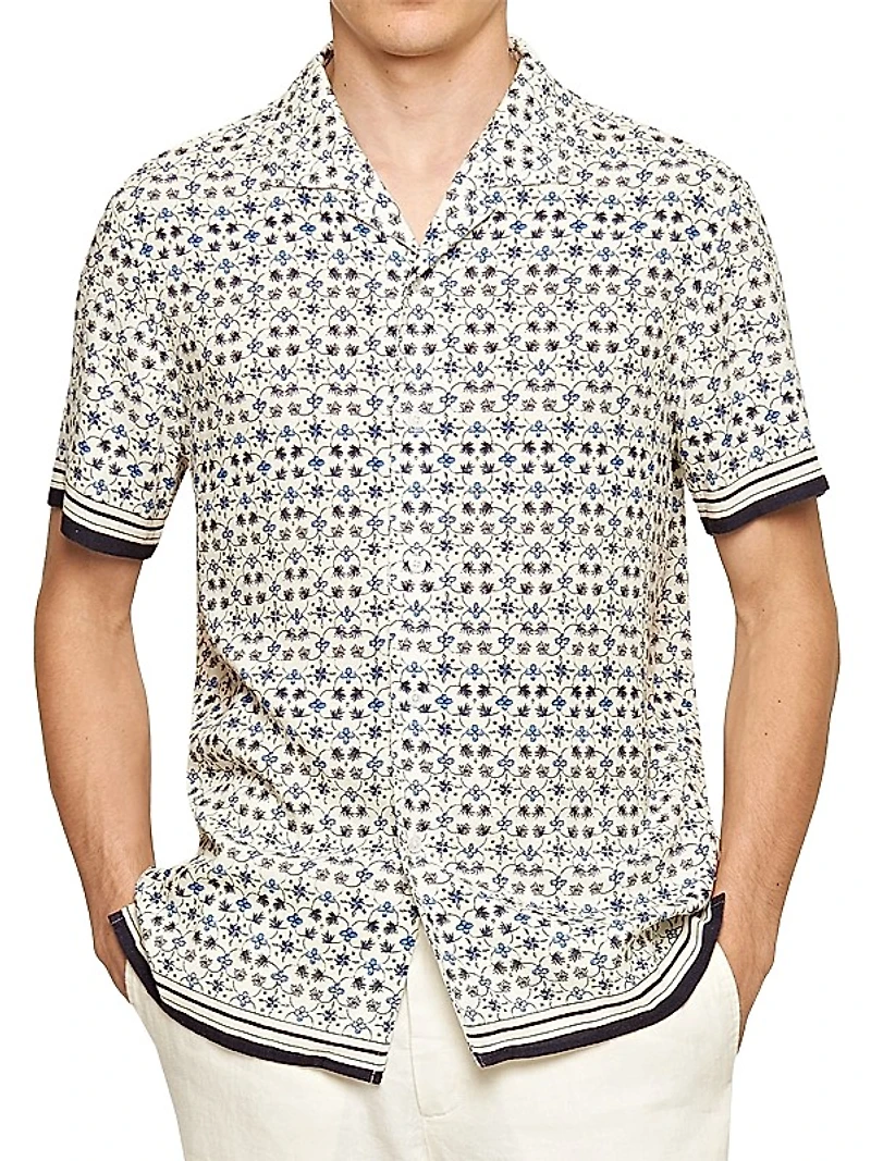 Hibbert Floral Linen & Cotton-Blend Camp Shirt