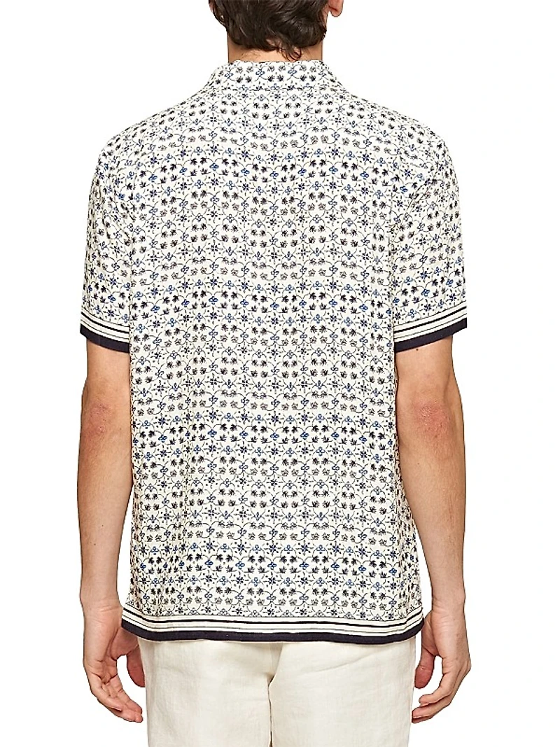 Hibbert Floral Linen & Cotton-Blend Camp Shirt