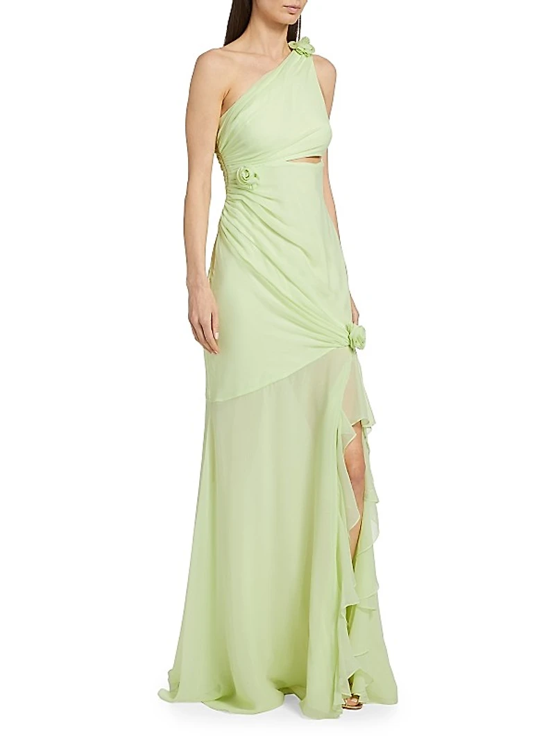 Kaleb Ruffled Silk Chiffon Gown