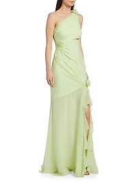 Kaleb Ruffled Silk Chiffon Gown