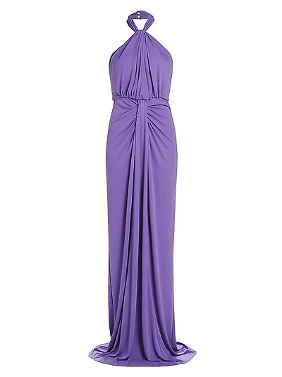 Kaily Jersey Halter Gown