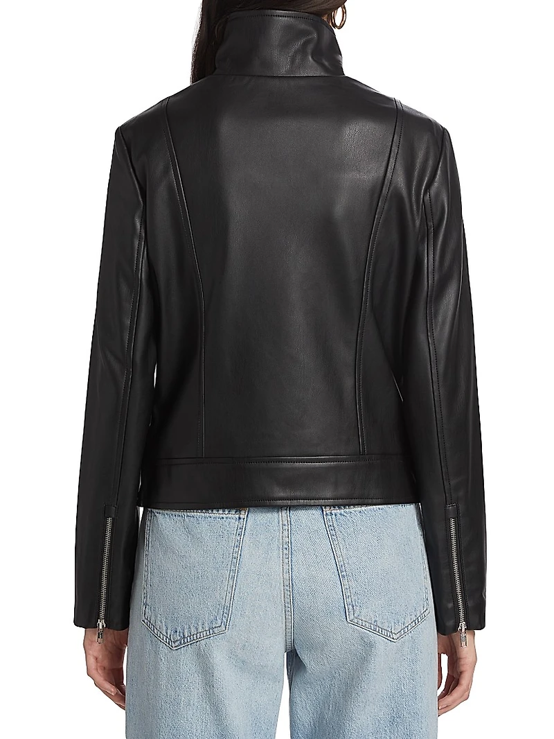Faux Leather Moto Jacket