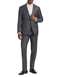 COLLECTION Pinstriped Wool Single-Breasted Suit