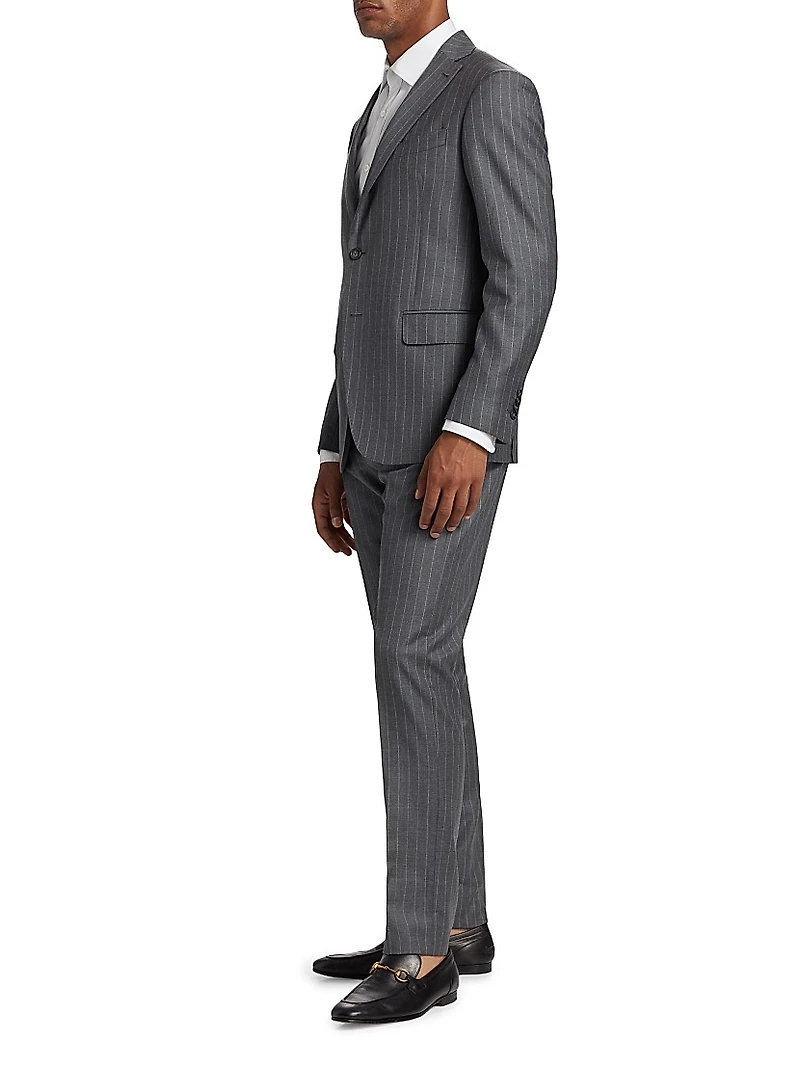COLLECTION Pinstriped Wool Single-Breasted Suit