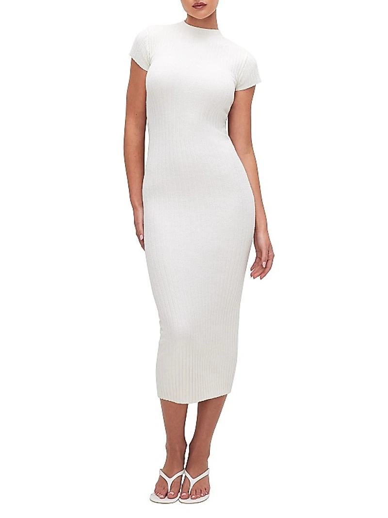 Terry Rib-Knit Body-Con Dress