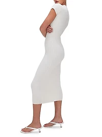 Terry Rib-Knit Body-Con Dress