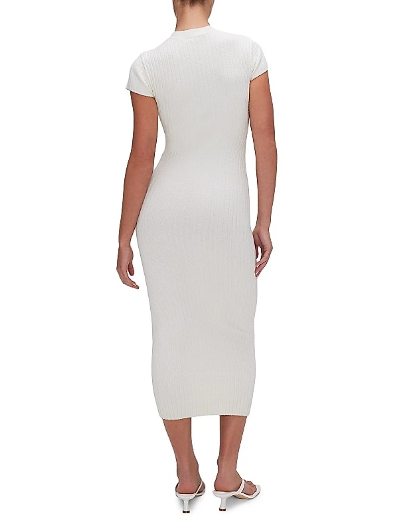 Terry Rib-Knit Body-Con Dress