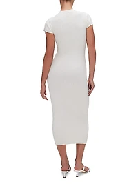 Terry Rib-Knit Body-Con Dress