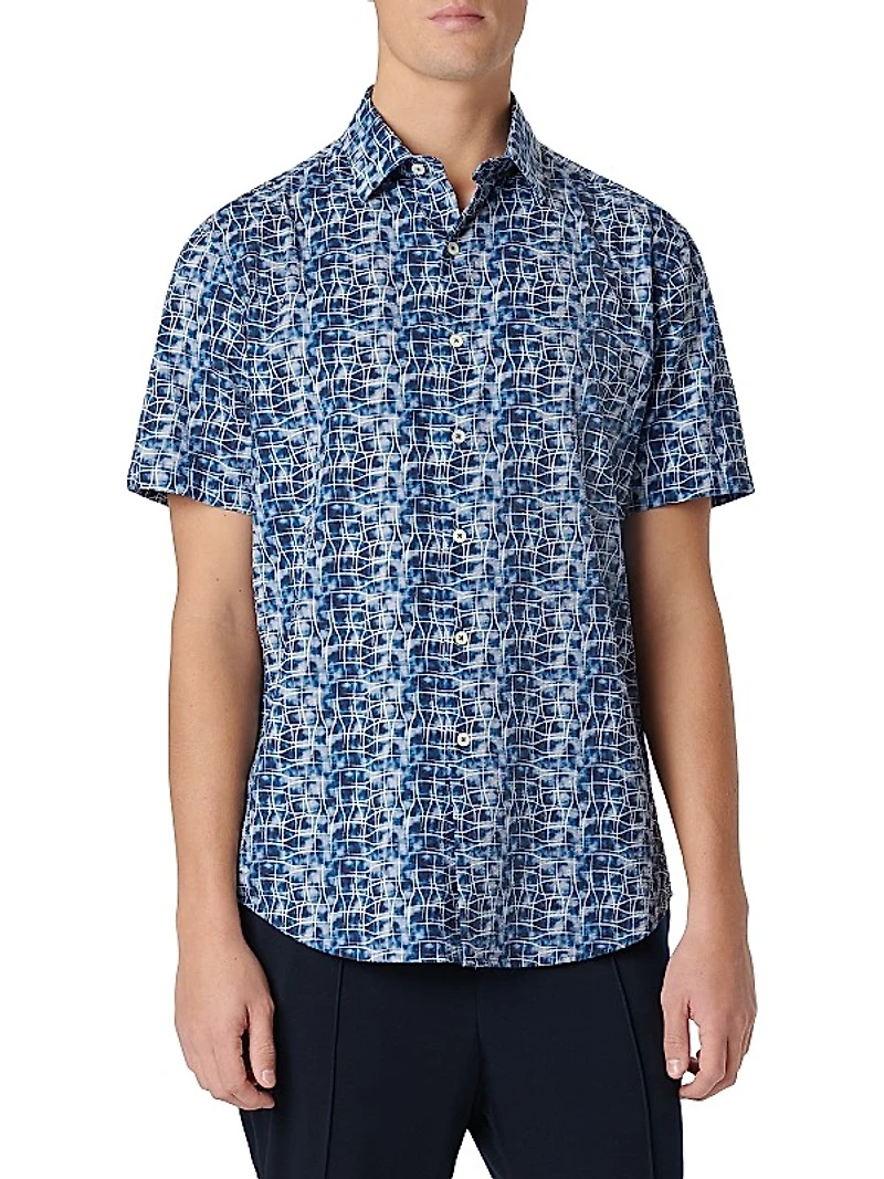 Jackson Abstract-Print Short-Sleeve Shirt