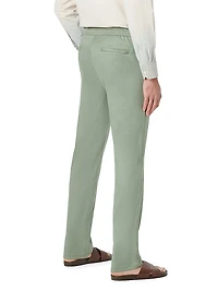 Linen & Cotton Elasticized Straight-Leg Pants