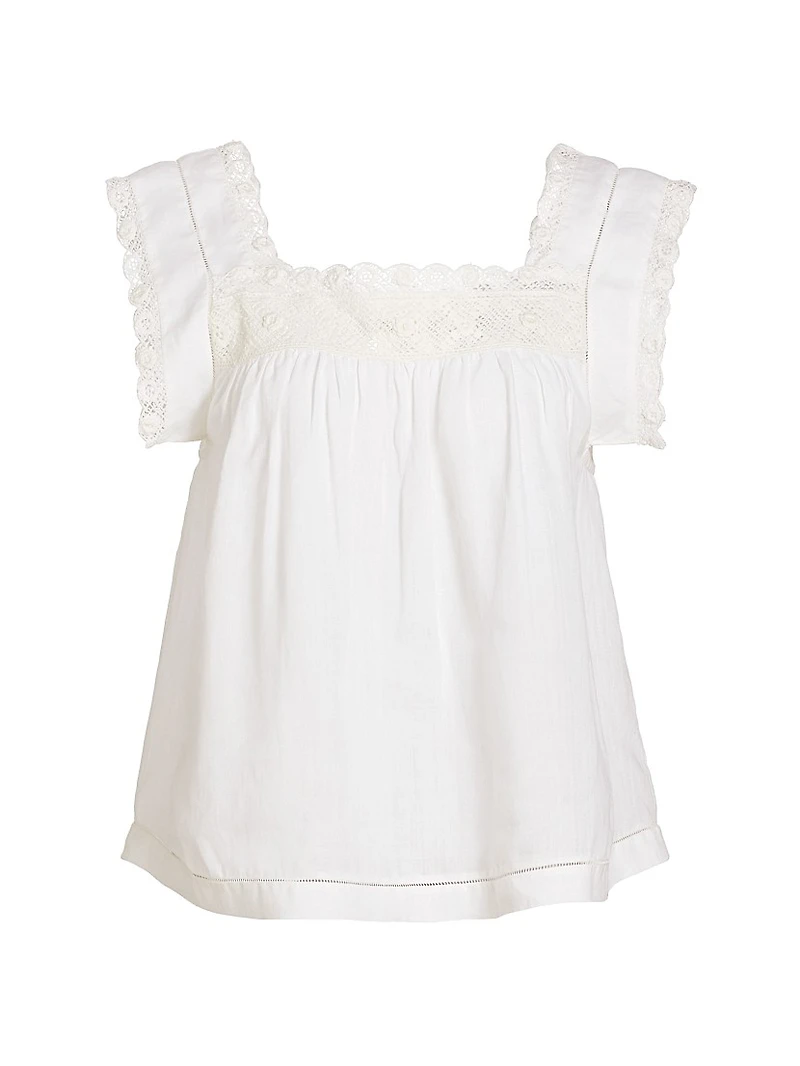 Aphra Lace-Trim Top