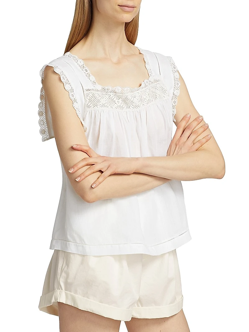 Aphra Lace-Trim Top