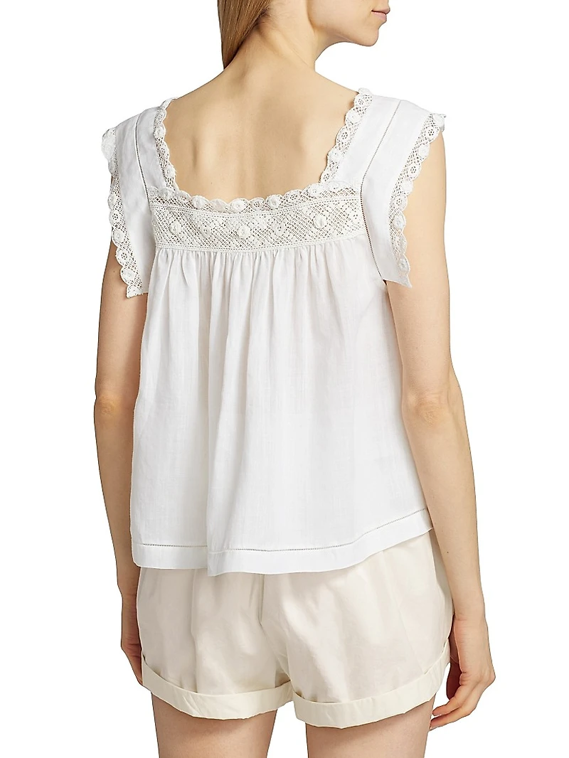Aphra Lace-Trim Top