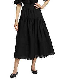 Sebastiane Cotton Midi-Skirt
