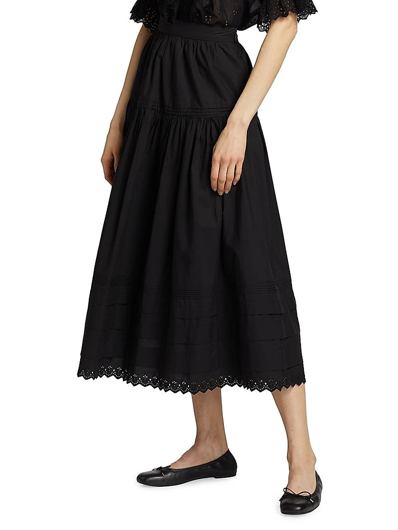 Sebastiane Cotton Midi-Skirt