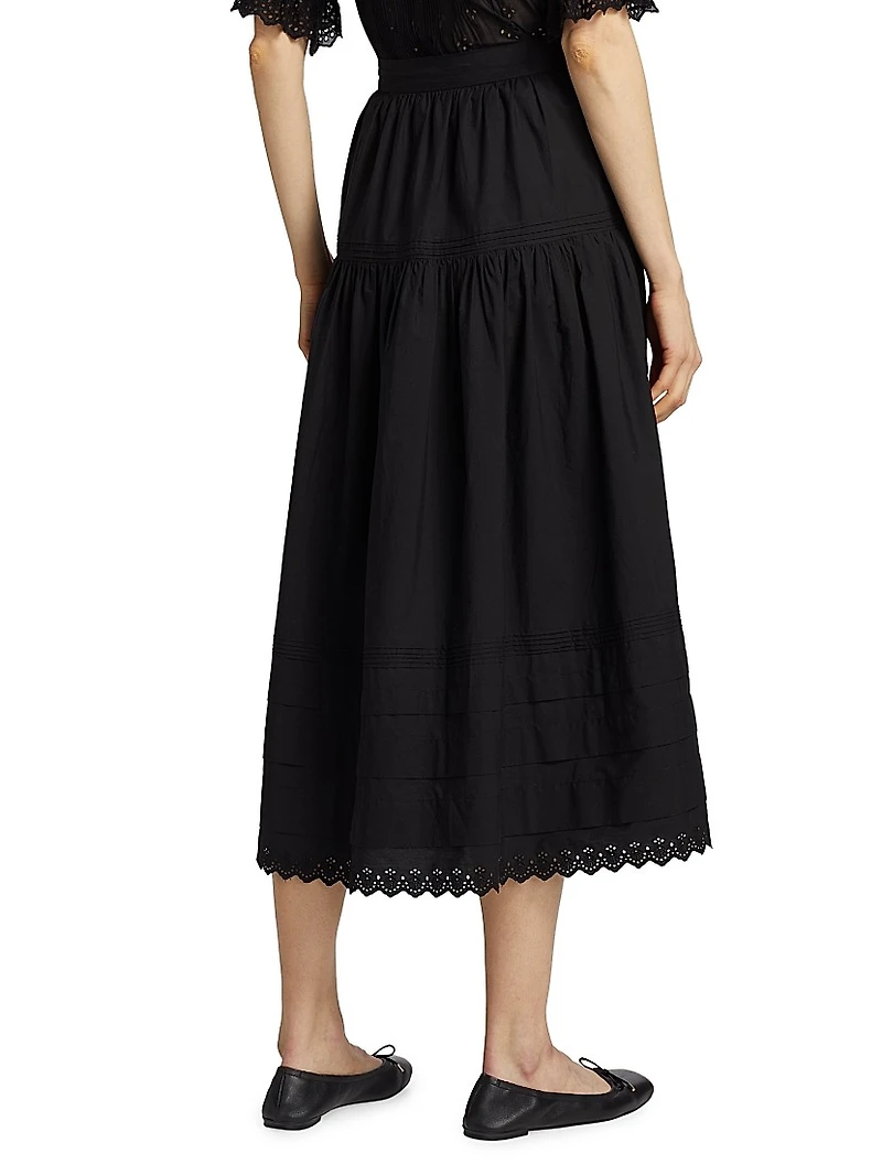 Sebastiane Cotton Midi-Skirt