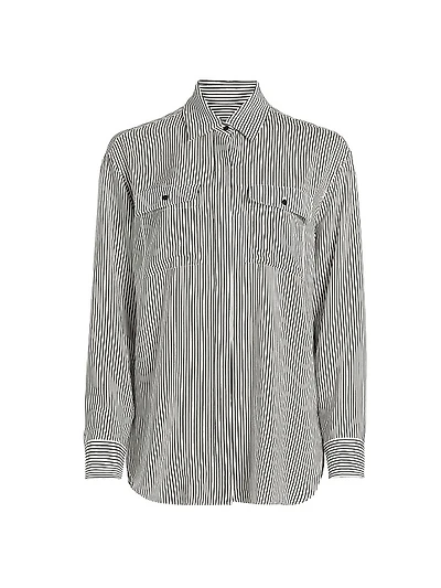 Ellias Striped Silk Long-Sleeve Shirt