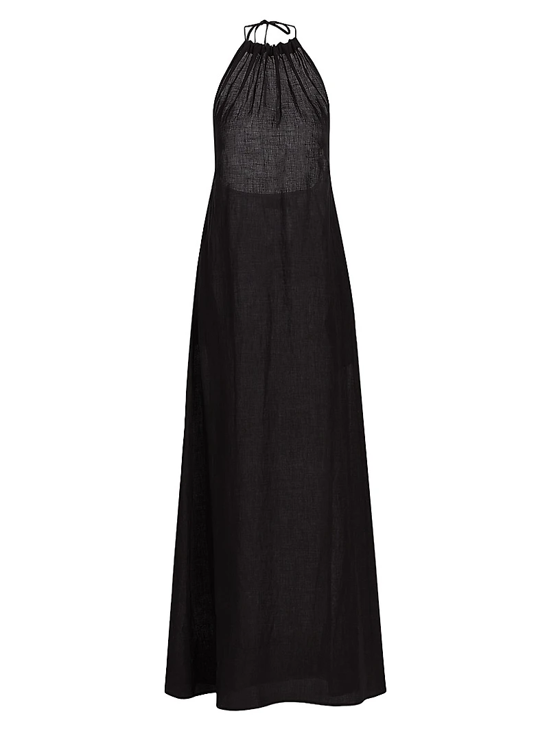 Lelia Linen Halterneck Maxi Dress