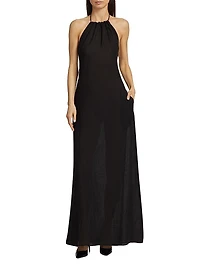 Lelia Linen Halterneck Maxi Dress