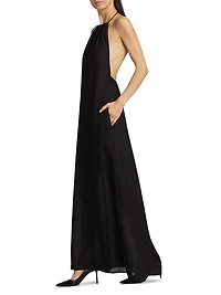 Lelia Linen Halterneck Maxi Dress