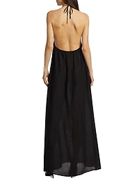 Lelia Linen Halterneck Maxi Dress