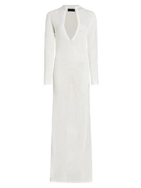 Zera Cotton V-Neck Maxi Sweaterdress