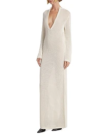 Zera Cotton V-Neck Maxi Sweaterdress