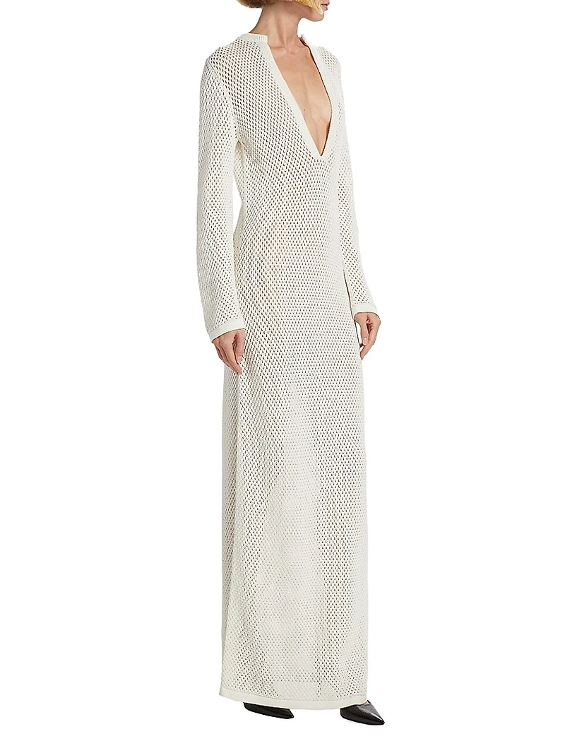 Zera Cotton V-Neck Maxi Sweaterdress