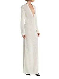 Zera Cotton V-Neck Maxi Sweaterdress