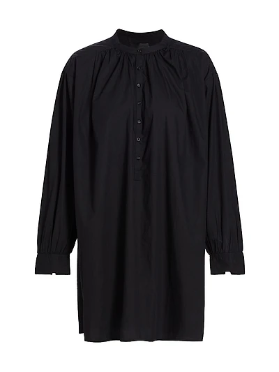 Najam Cotton Button-Up Mini-Shirtdress