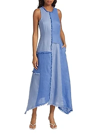 Thalassa Patchwork Linen Handkerchief Dress