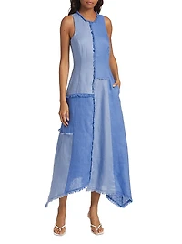 Thalassa Patchwork Linen Handkerchief Dress